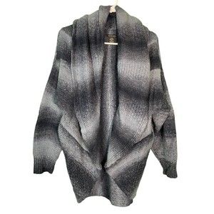Calvin Klein Wool Blend Sweater Women Size S Cardigan Shawl Blue Waterfall